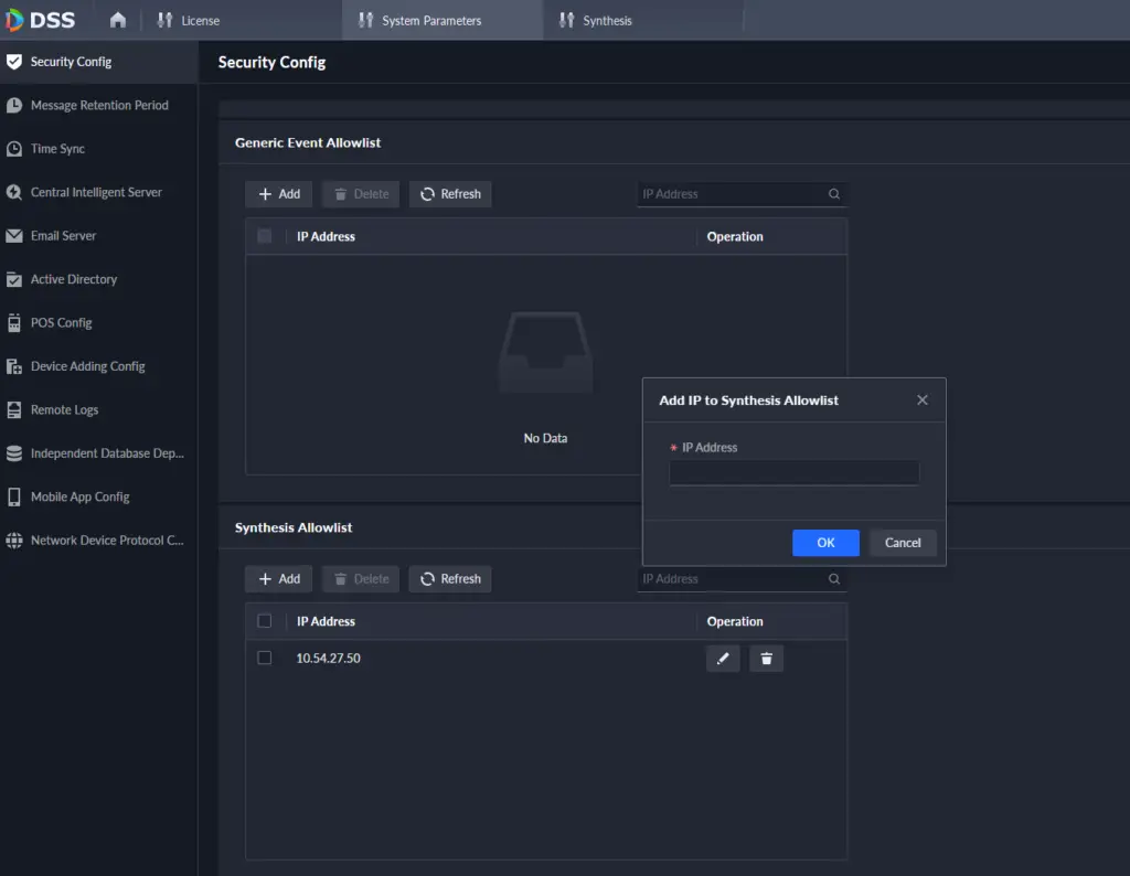 DSS Pro BACnet Security Port Configuration