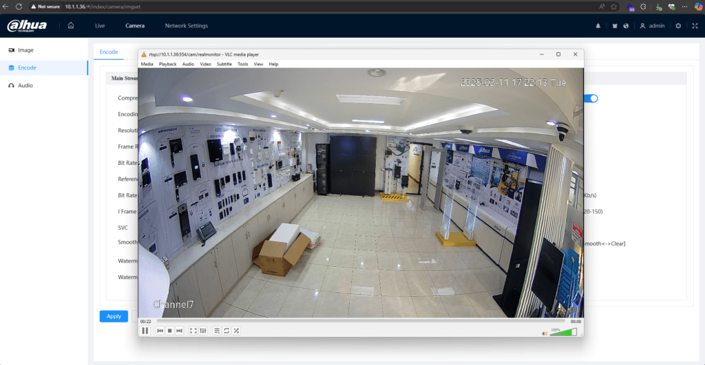 Successful RTSP Steam in VLC Player